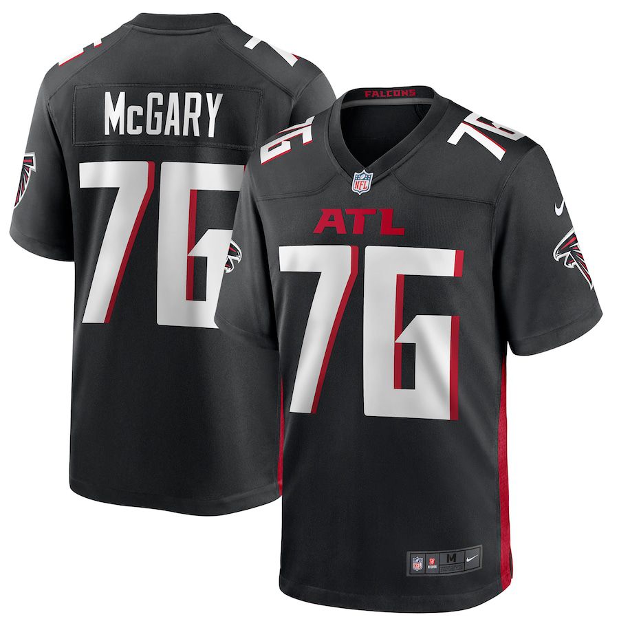 Men Atlanta Falcons 76 Kaleb McGary Nike Black Game NFL Jersey